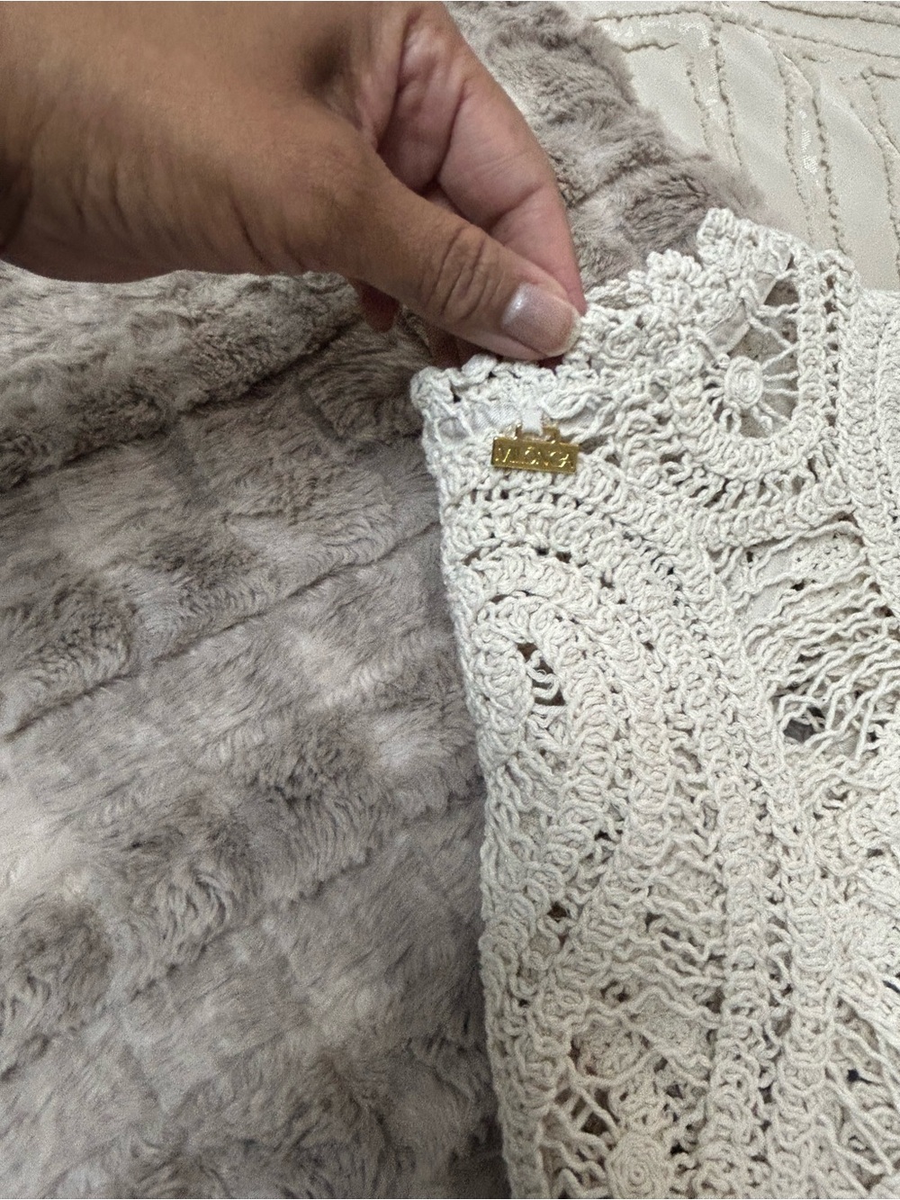 White Crochet Swim Coverup Tank - Lightweight Lace Overlay - Picture 4 of 4